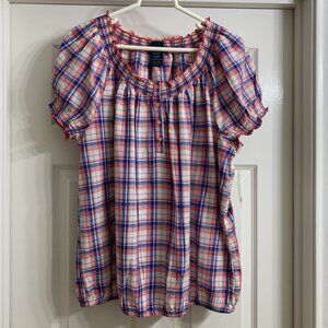 Faded Glory Women's Multi-Color Plaid Blouse, Size XXL (NWT)